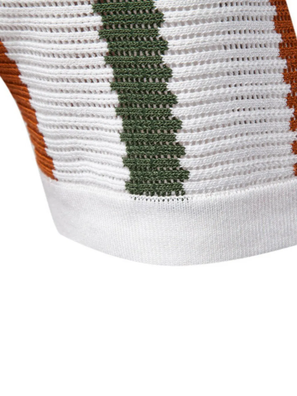 Men's Collared Neck Striped Knit Polo, image 4