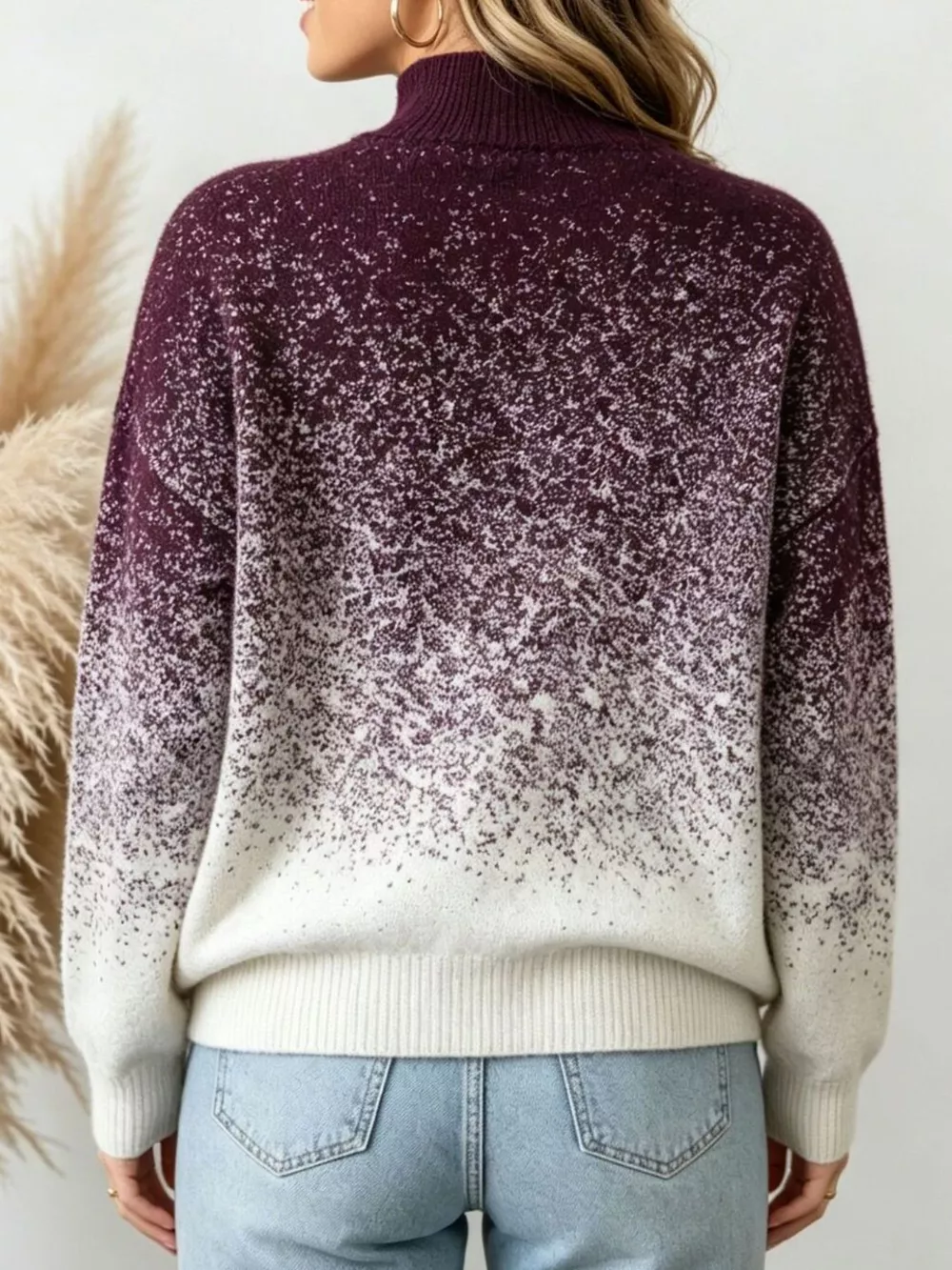 Gradient Turtleneck Long Sleeve Sweater, image 6