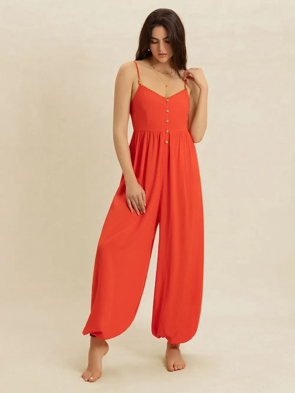 V-Neck Spaghetti Strap Jumpsuit, image 7