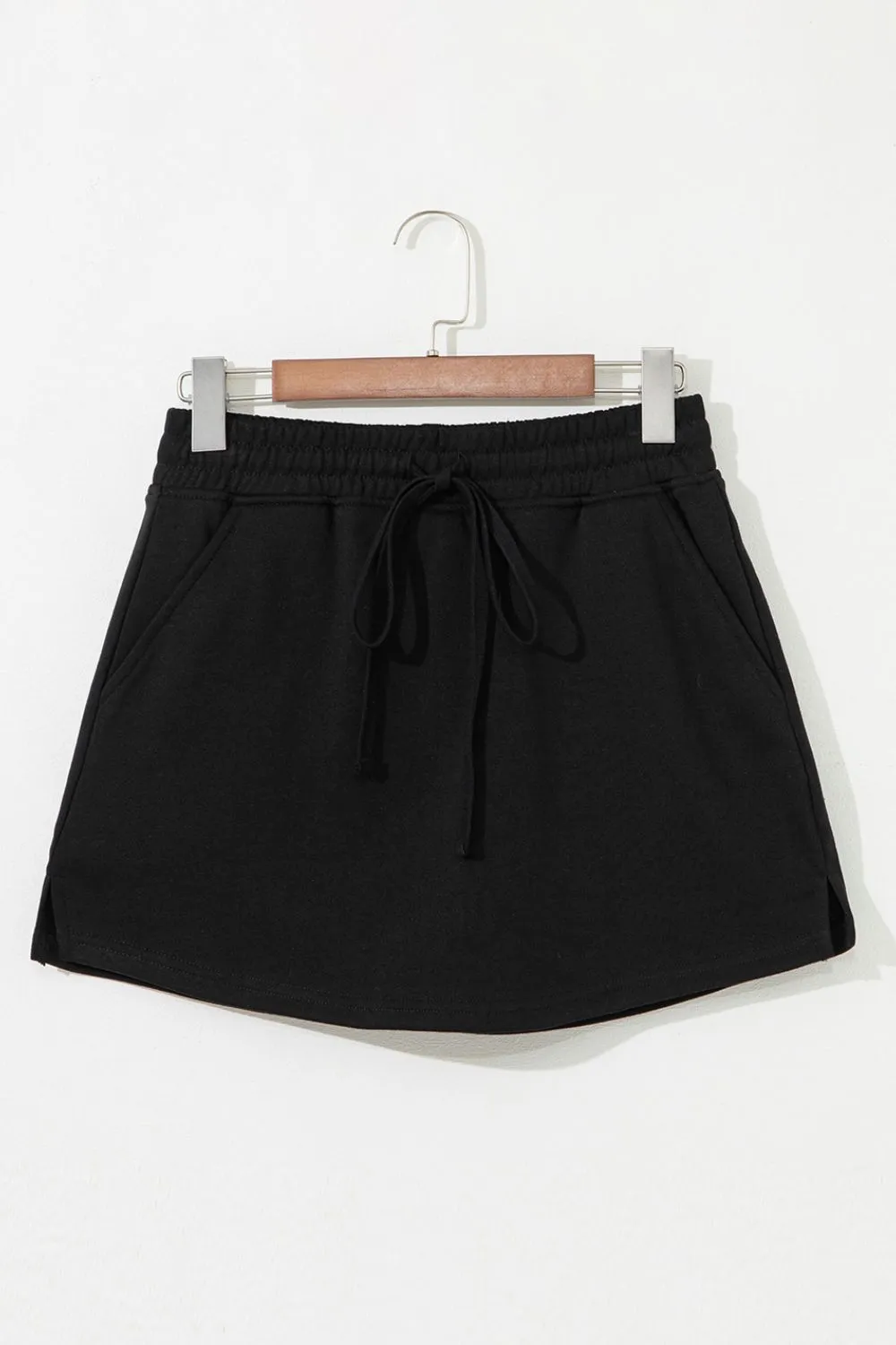 French Terry Drawstring Mini Skort with Pockets, image 11