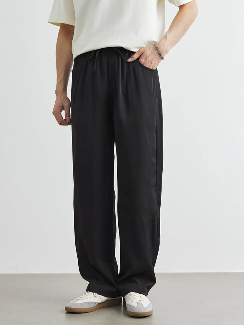 Men's Plus Size Relaxed Fit Wide Leg Casual Pants