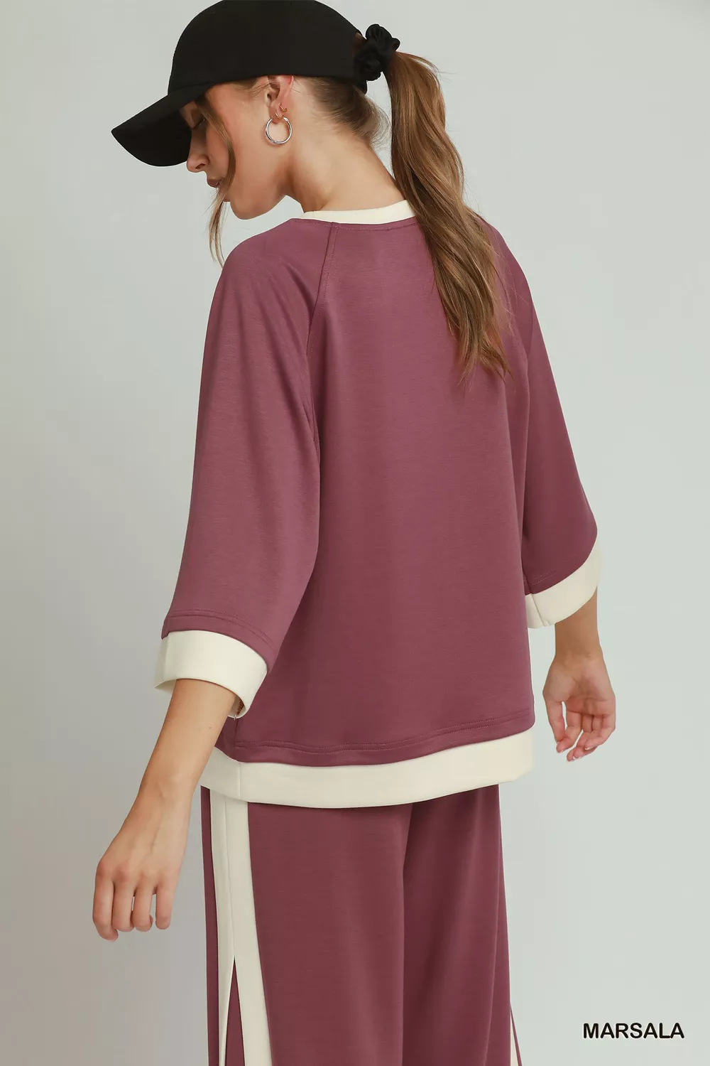 Colorblock Crewneck Raglan Sleeve Top, image 3