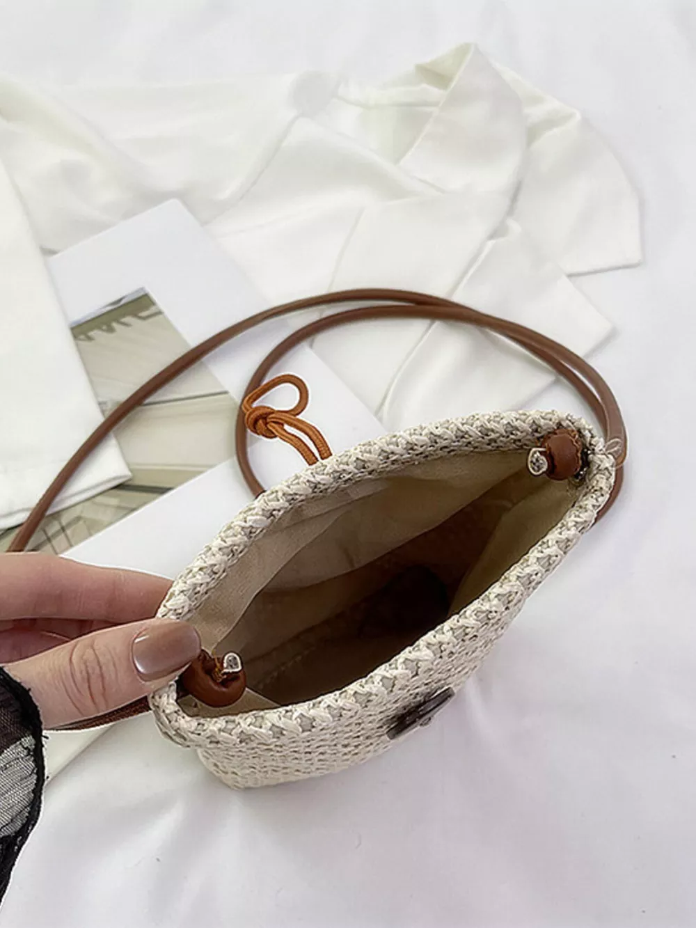 Straw Woven Crossbody Bag, image 9