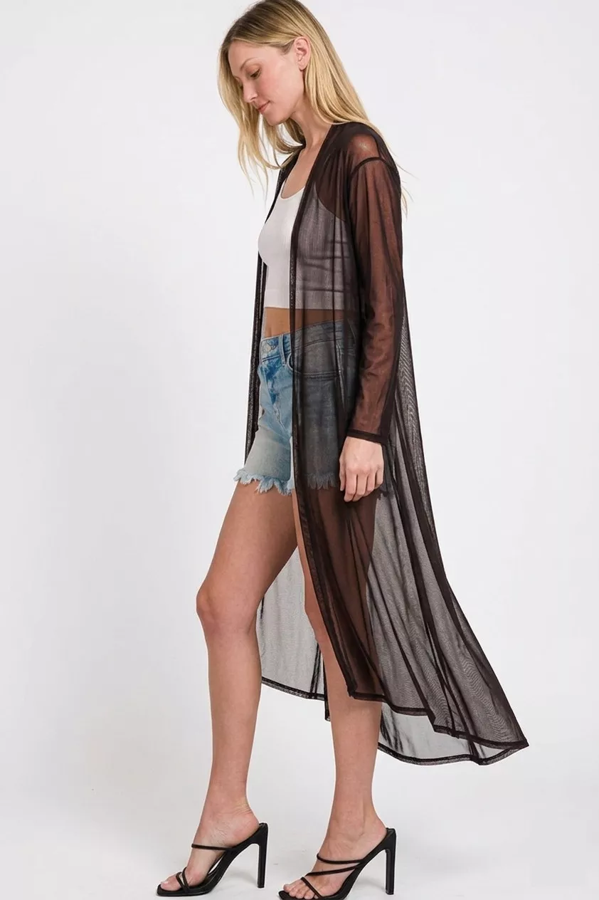 Mesh Open Front Cardigan, image 4