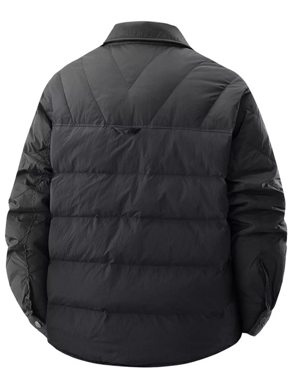 Men's Plus Size Quilted Padded Snap Down Jacket, image 5