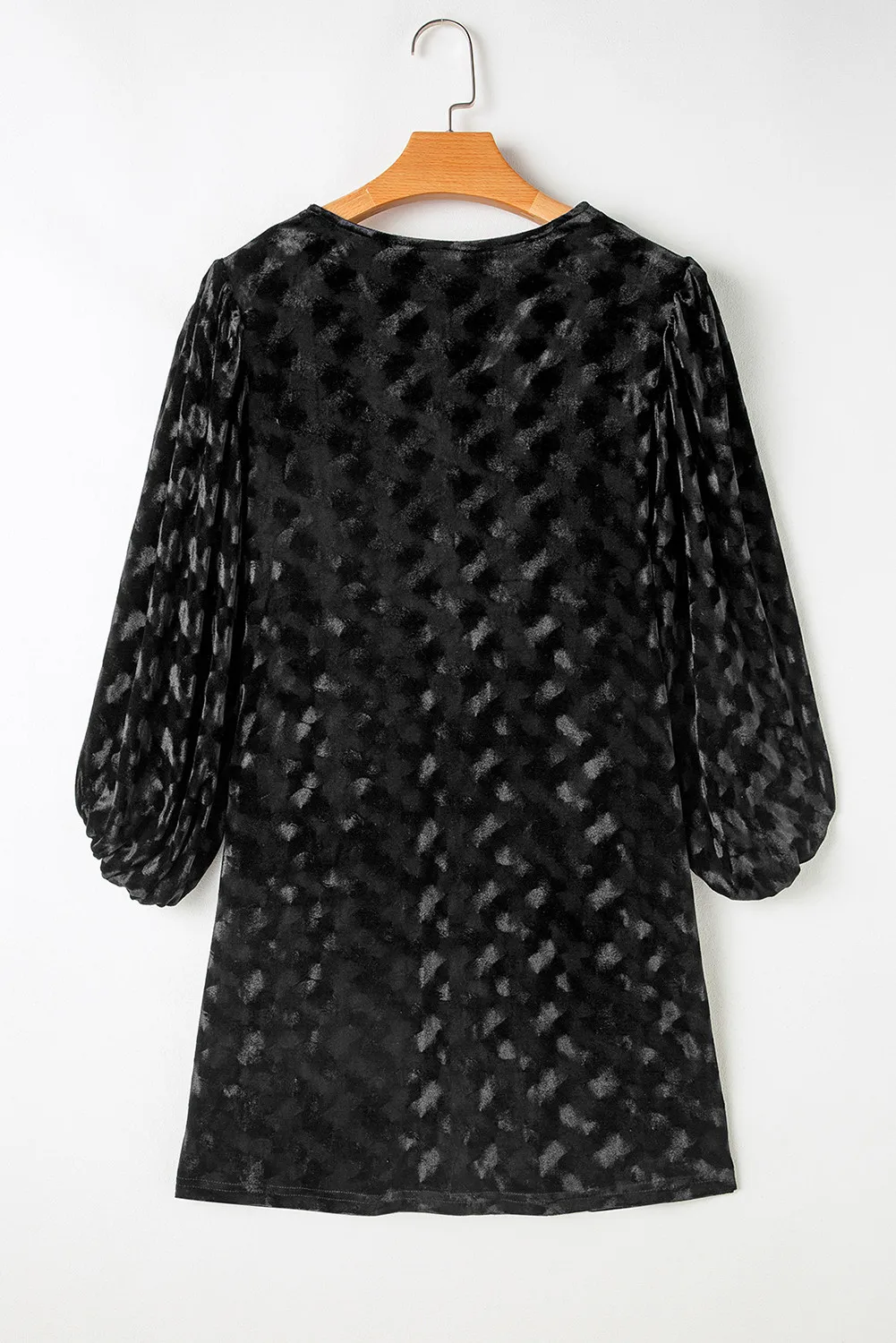 V-Neck Three-Quarter Sleeve Velvet Mini Dress, image 5