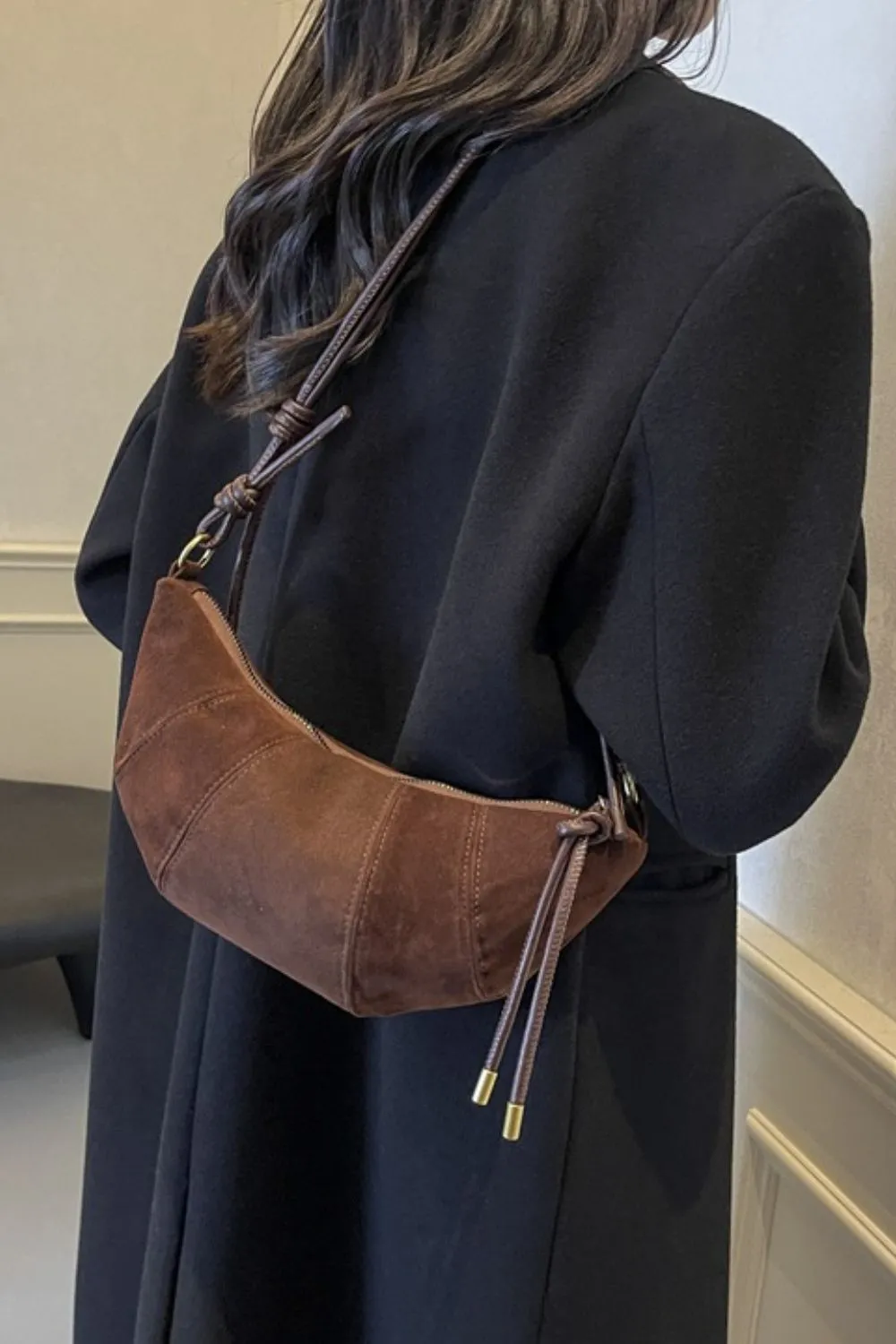 PU Leather Strap Suede Shoulder Bag, image 19