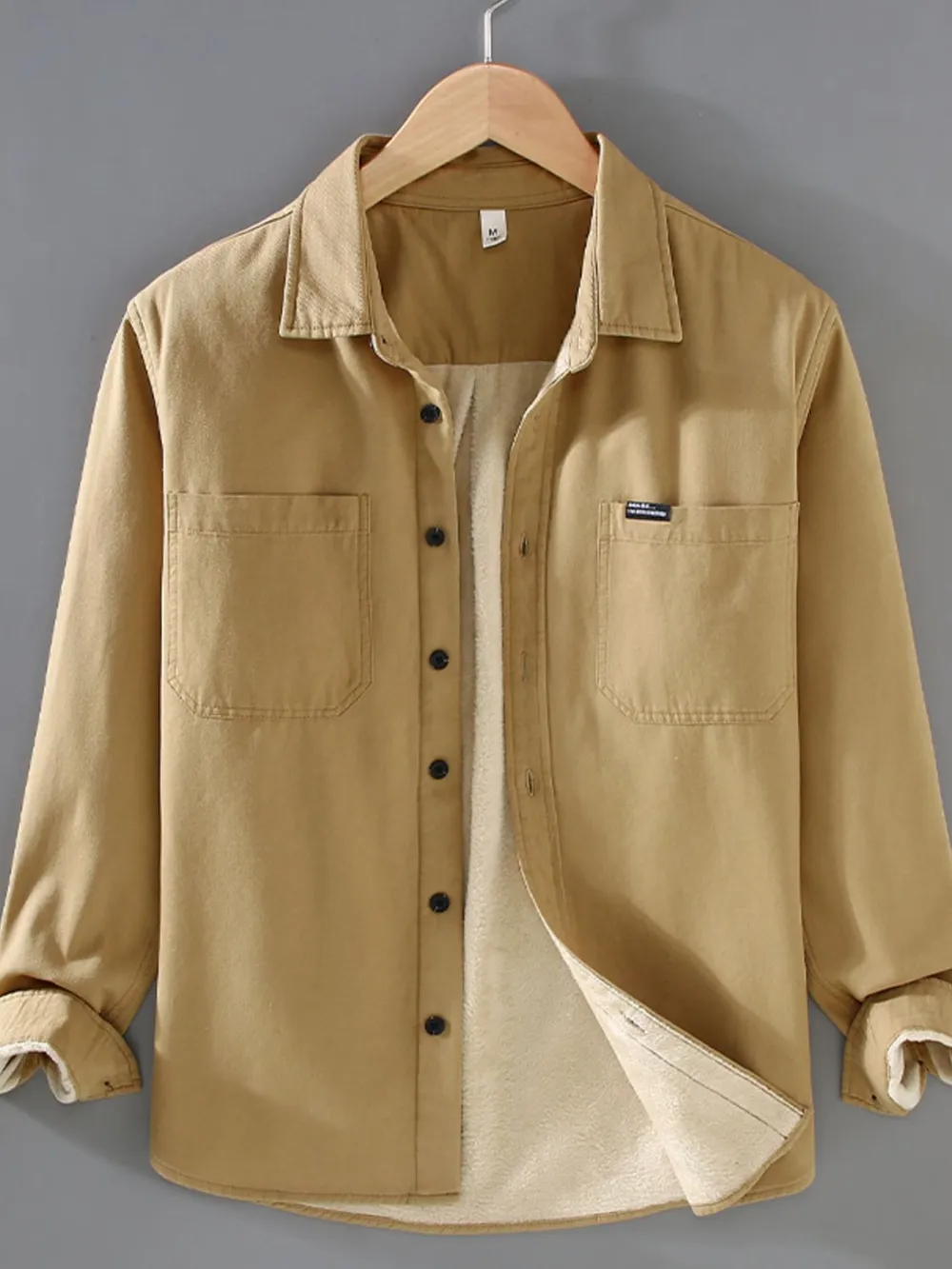 Men's Plus Size Button Up Long Sleeve Shirt, image 2