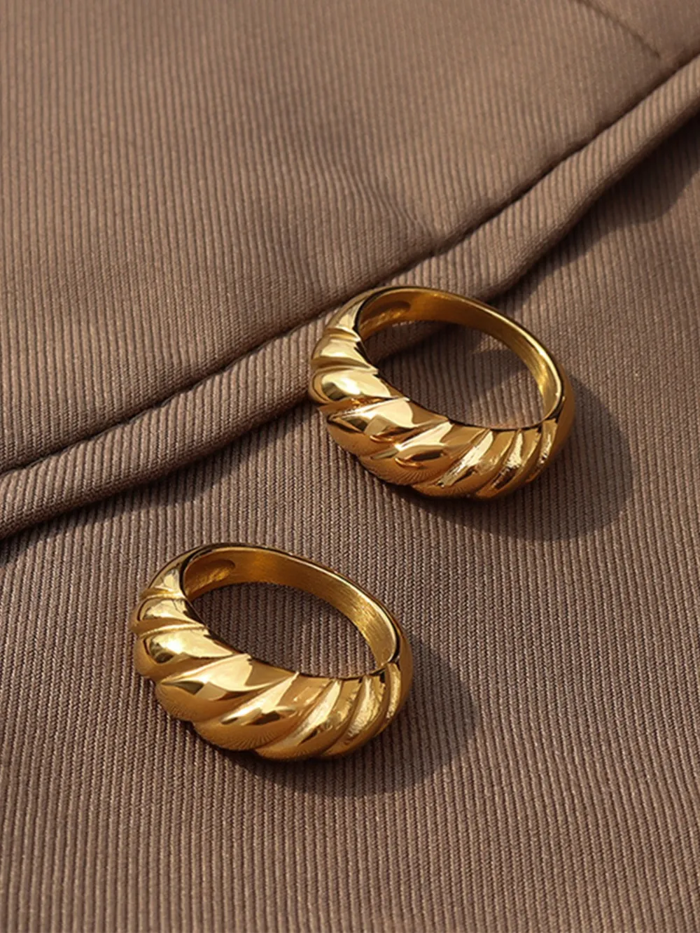 Ribbed Titanium Steel Ring, image 7