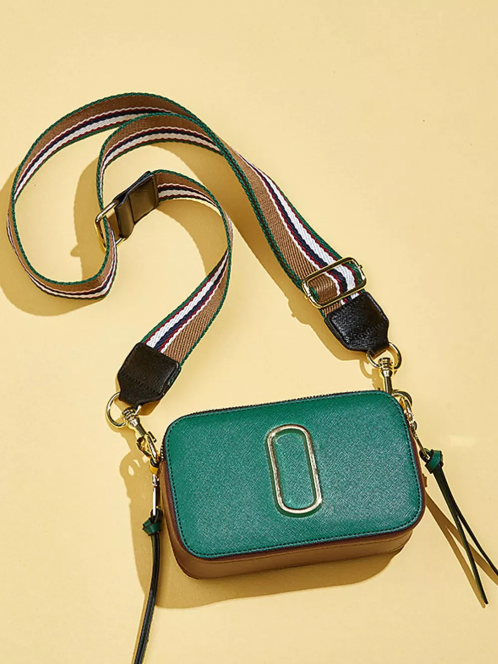 Color-Block Crossbody Bag with Webbing Strap, image 8