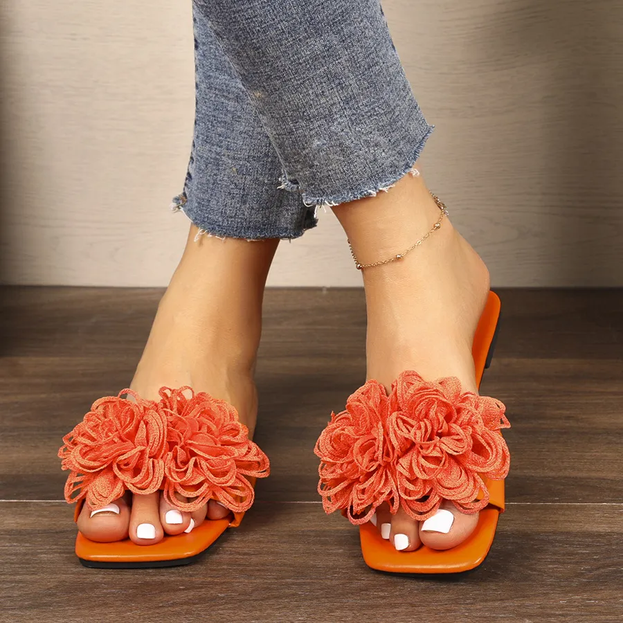 Floral Embellished Flat Sandals, image 6