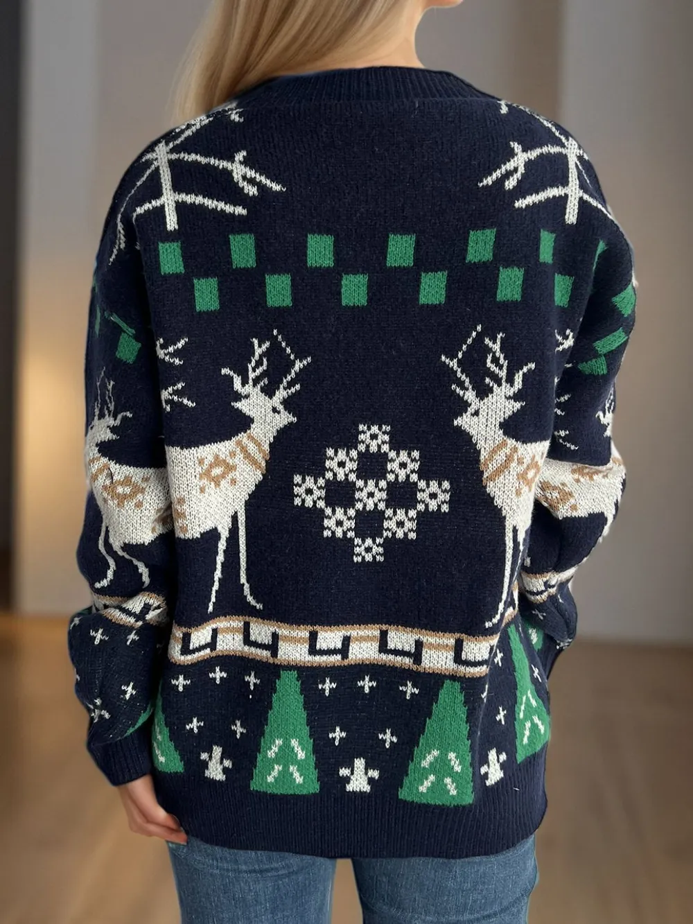 Christmas Element Round Neck Long Sleeve Sweater, image 13