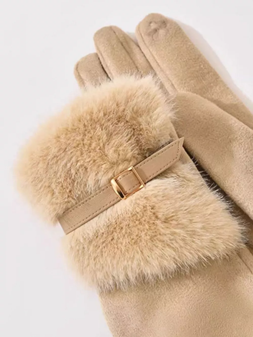 Faux Fur Cuff Gloves, image 2
