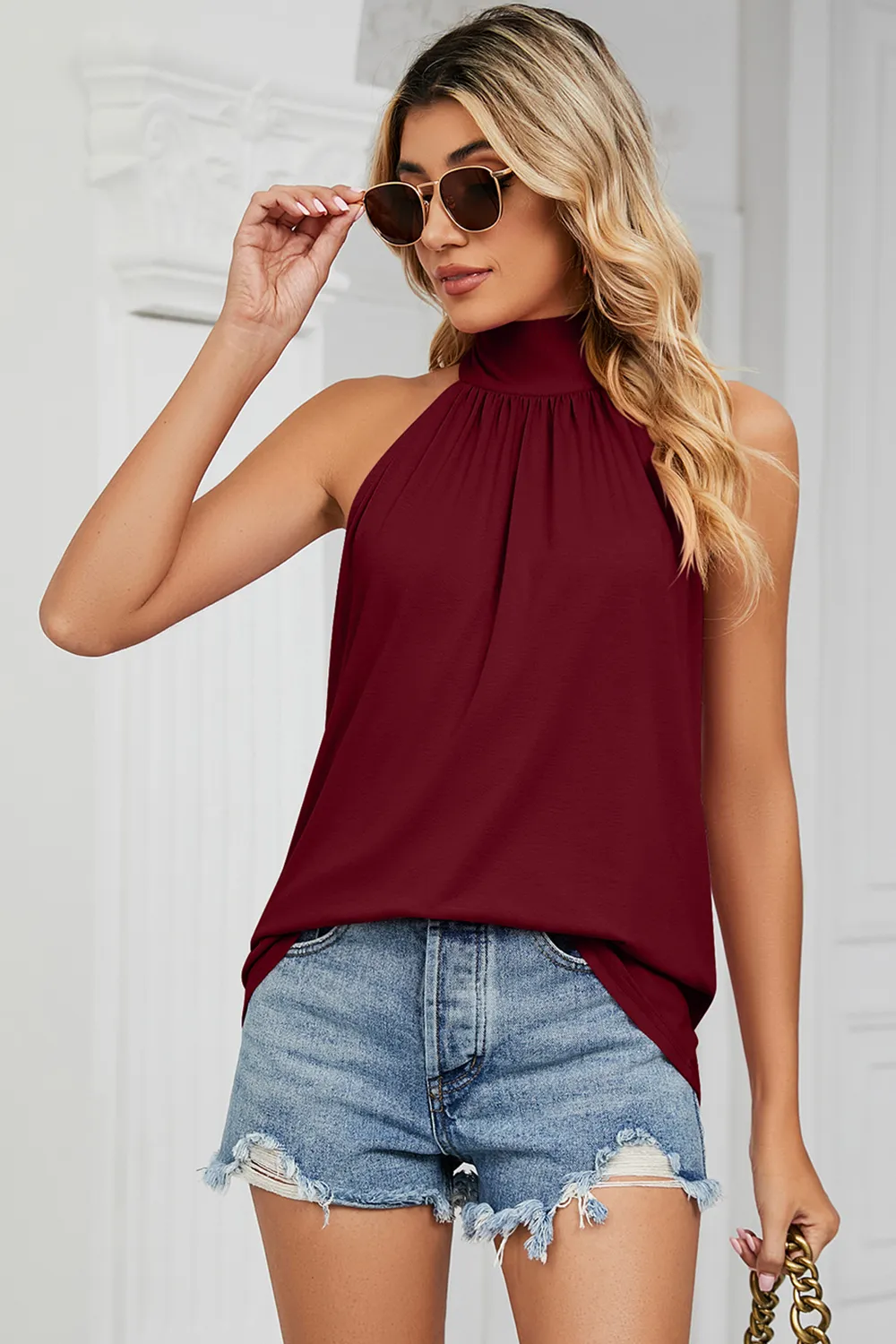 Tied Grecian Neck Tank, image 5