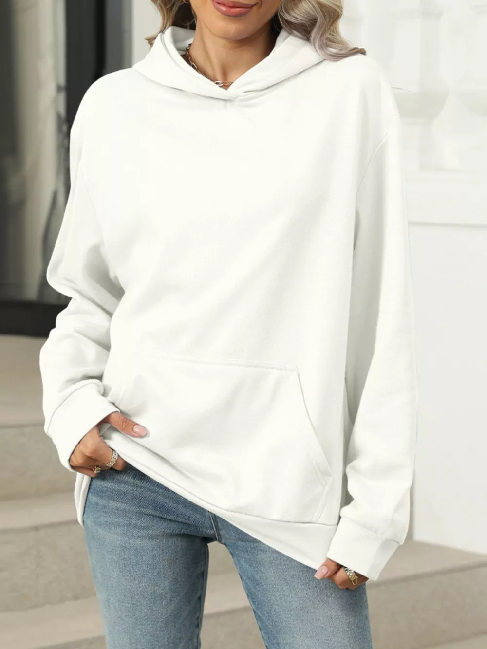 Kangaroo Pocket Long Sleeve Hoodie, image 20