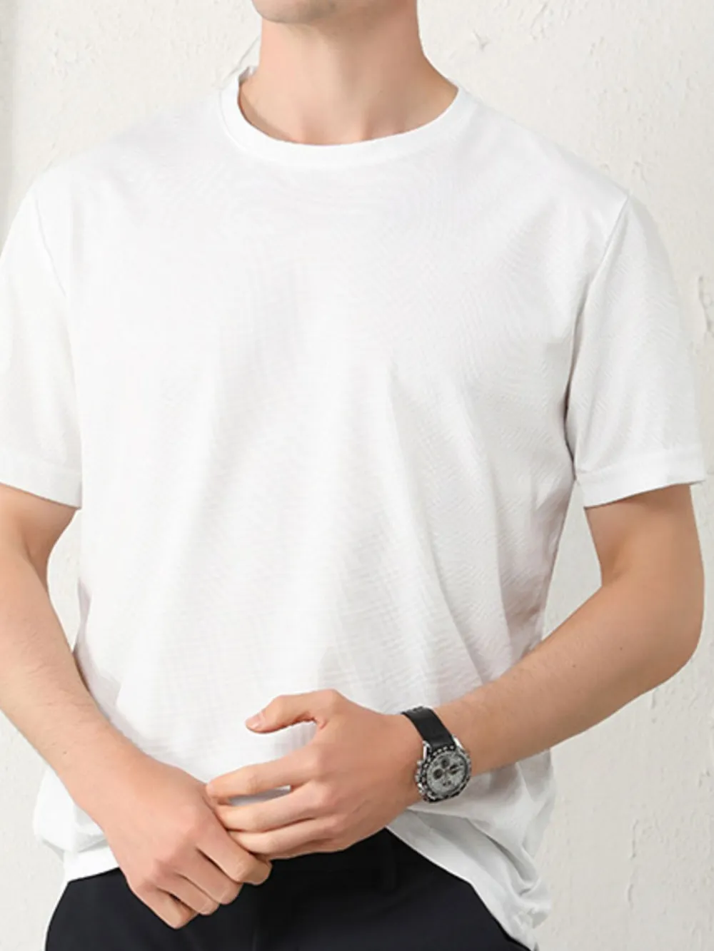 Men's Plus Size Round Neck Short Sleeve T-Shirt, image 6