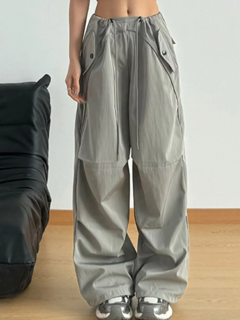 Wide Leg Drawstring Pants, image 3