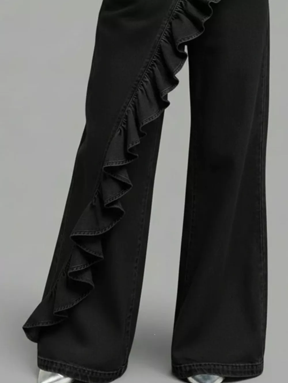 Full Size Ruffled Wide-Leg Jeans Plus Size, image 8