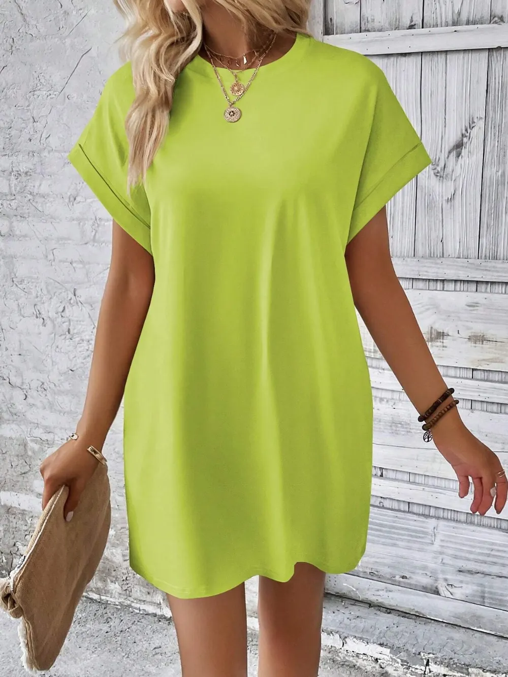 Round Neck Short Sleeve Mini Dress, image 20
