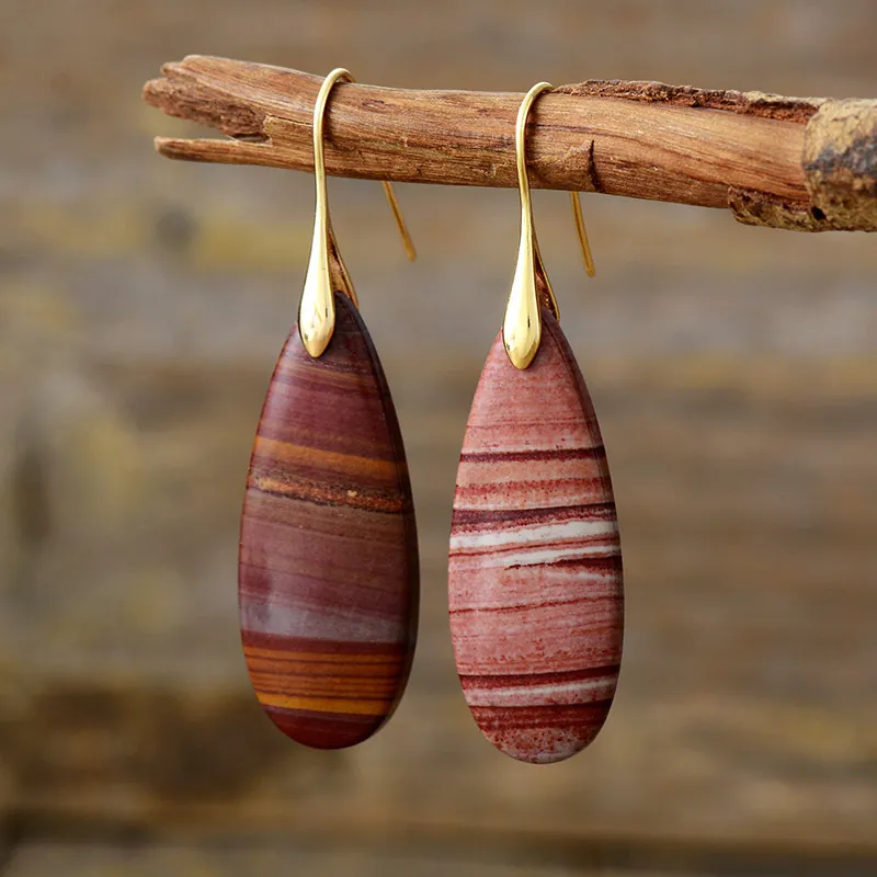 Natural Stone Waterdrop Shape Earrings, image 2