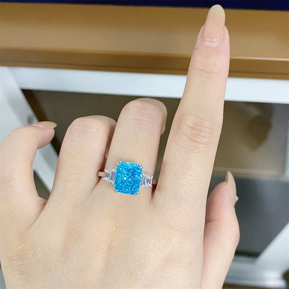 925 Sterling Silver Zircon Geometric Ring, image 6