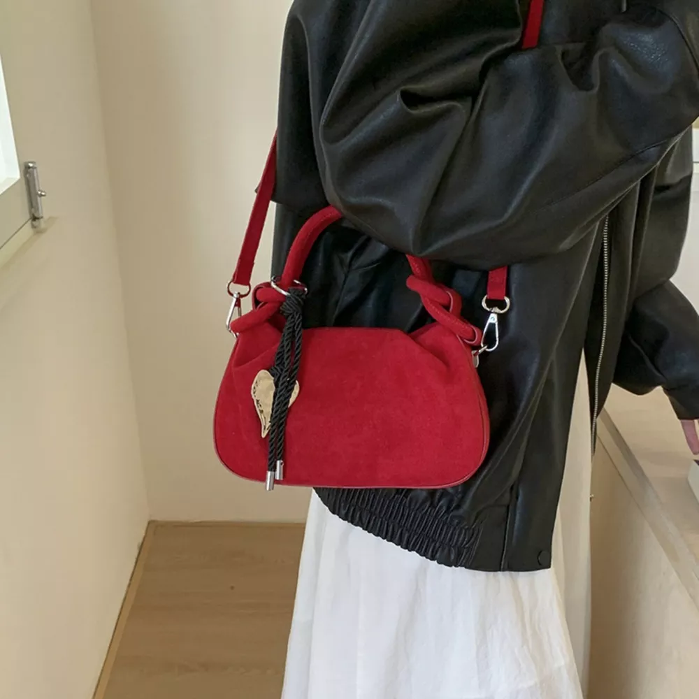 Suede Mini Crossbody Bag with Adjustable Strap, image 6