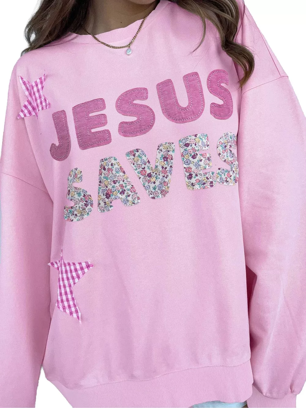 JESUS SAVES Dropped Shoulder Sweatshirt, image 3