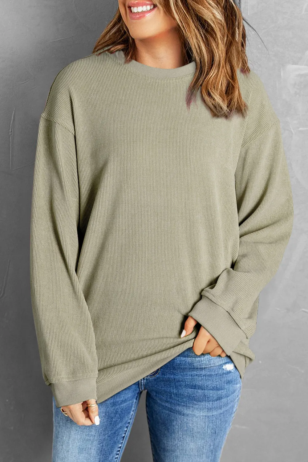 Round Neck Dropped Shoulder Sweatshirt, image 13