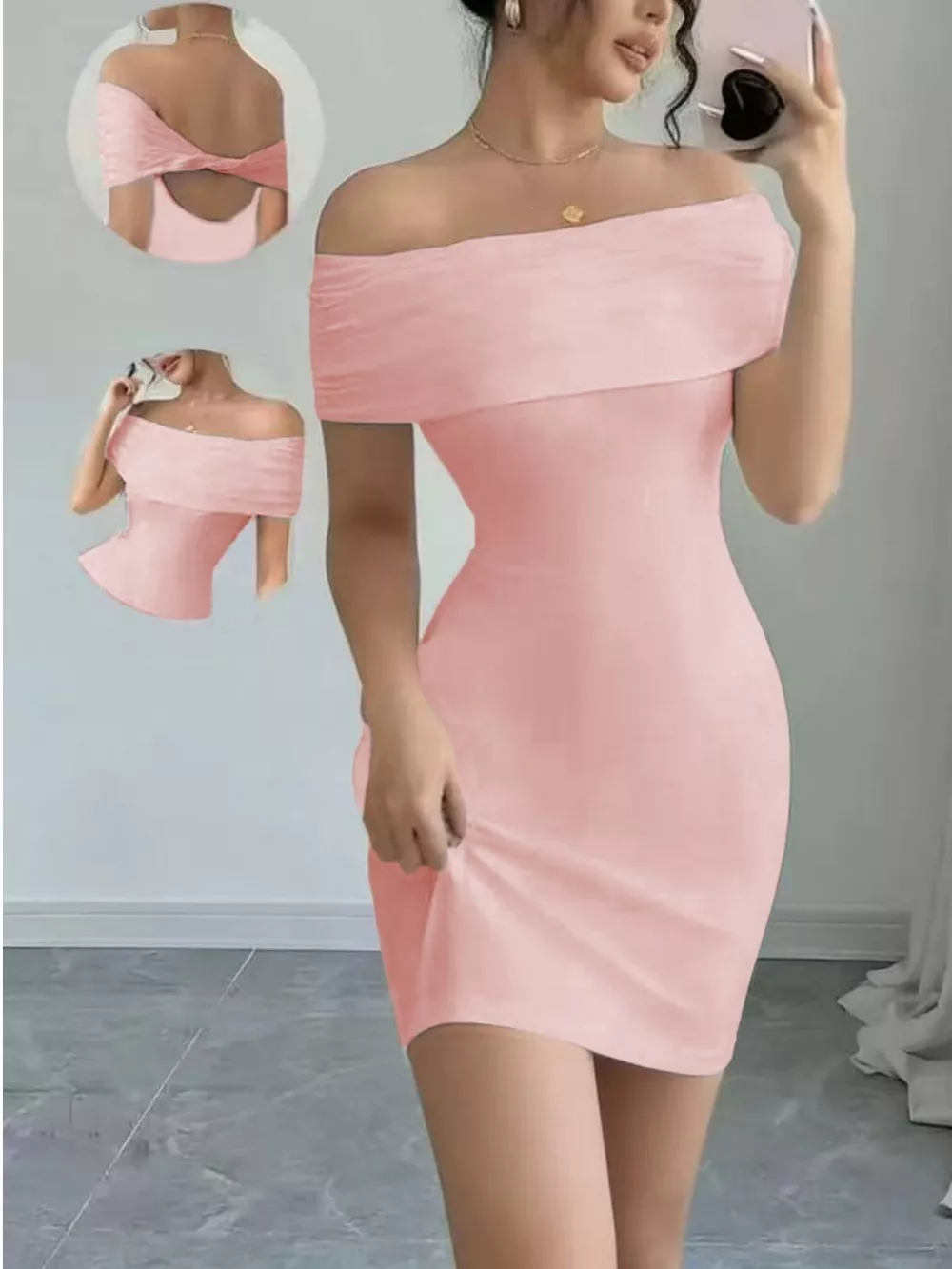 Off-Shoulder Bodycon Mini Dress, image 7