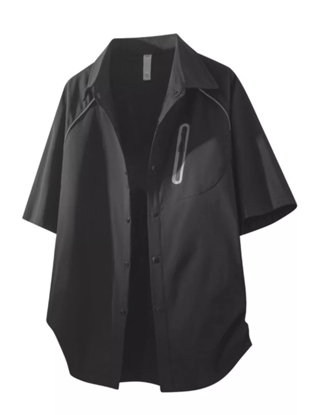 Men's Casual Short Sleeve Zipper Pocket Shirt, image 3