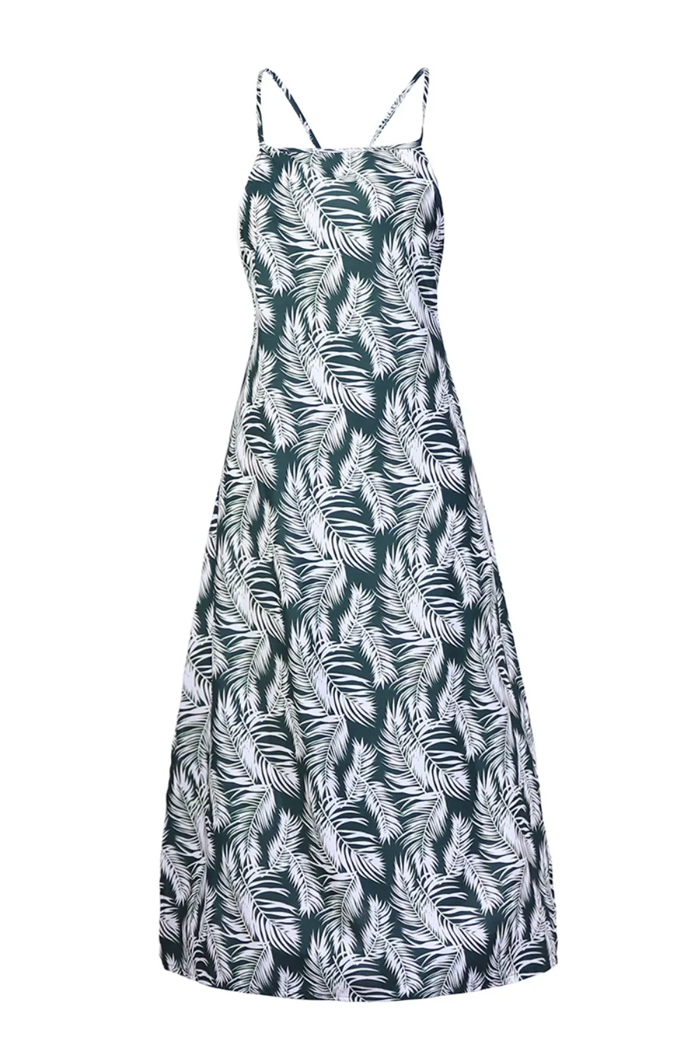 Slit Crisscross Printed Sleeveless Cami Dress, image 8