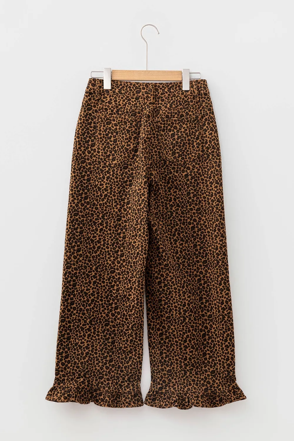 Leopard Print Ruffled Hem Shift Jeans, image 8