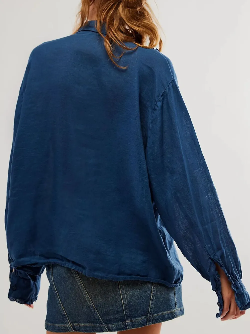 Frill Ruched Collared Neck Long Sleeve Shirt, image 3