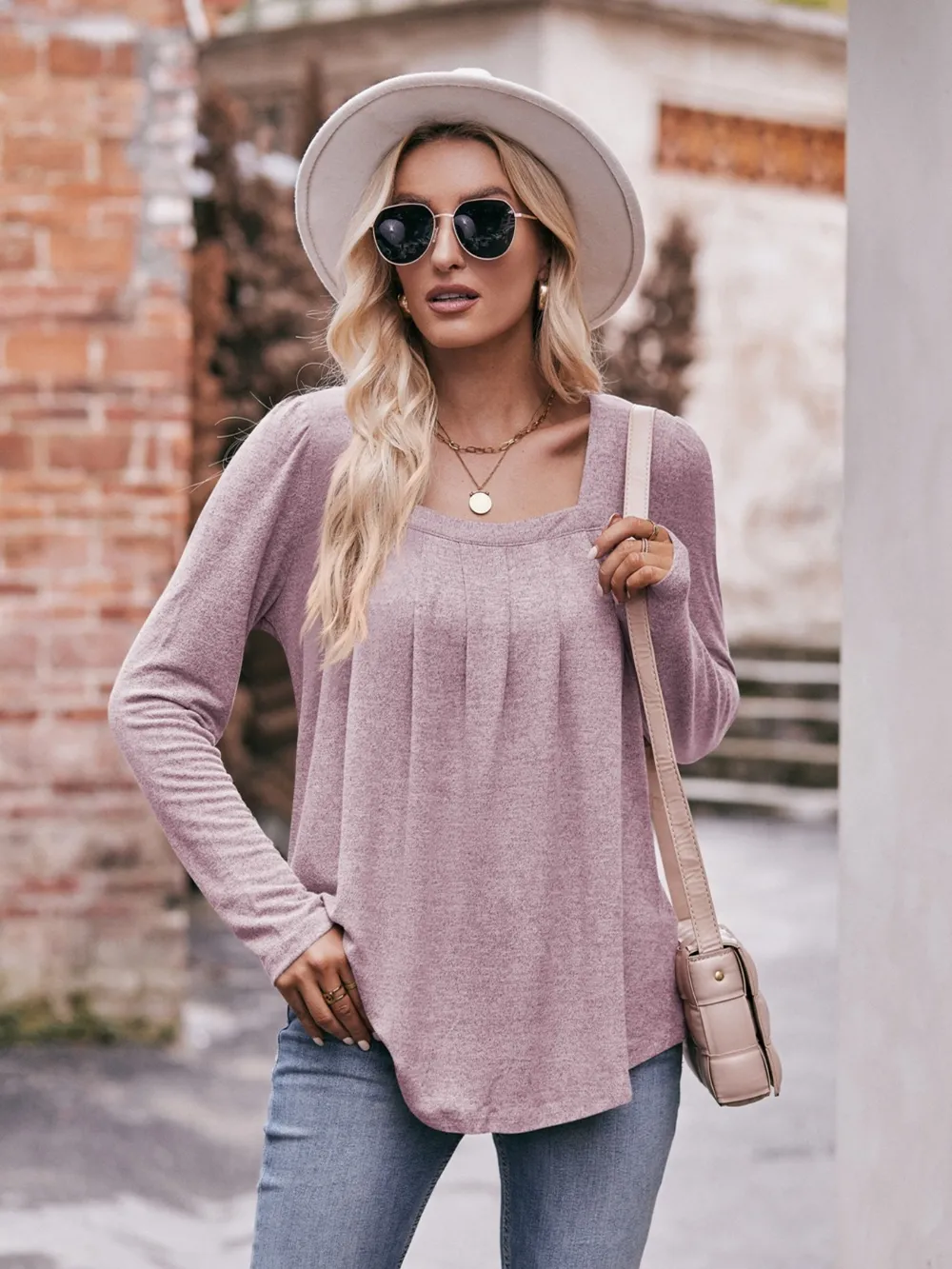 Square Neck Long Sleeve T-Shirt, image 7