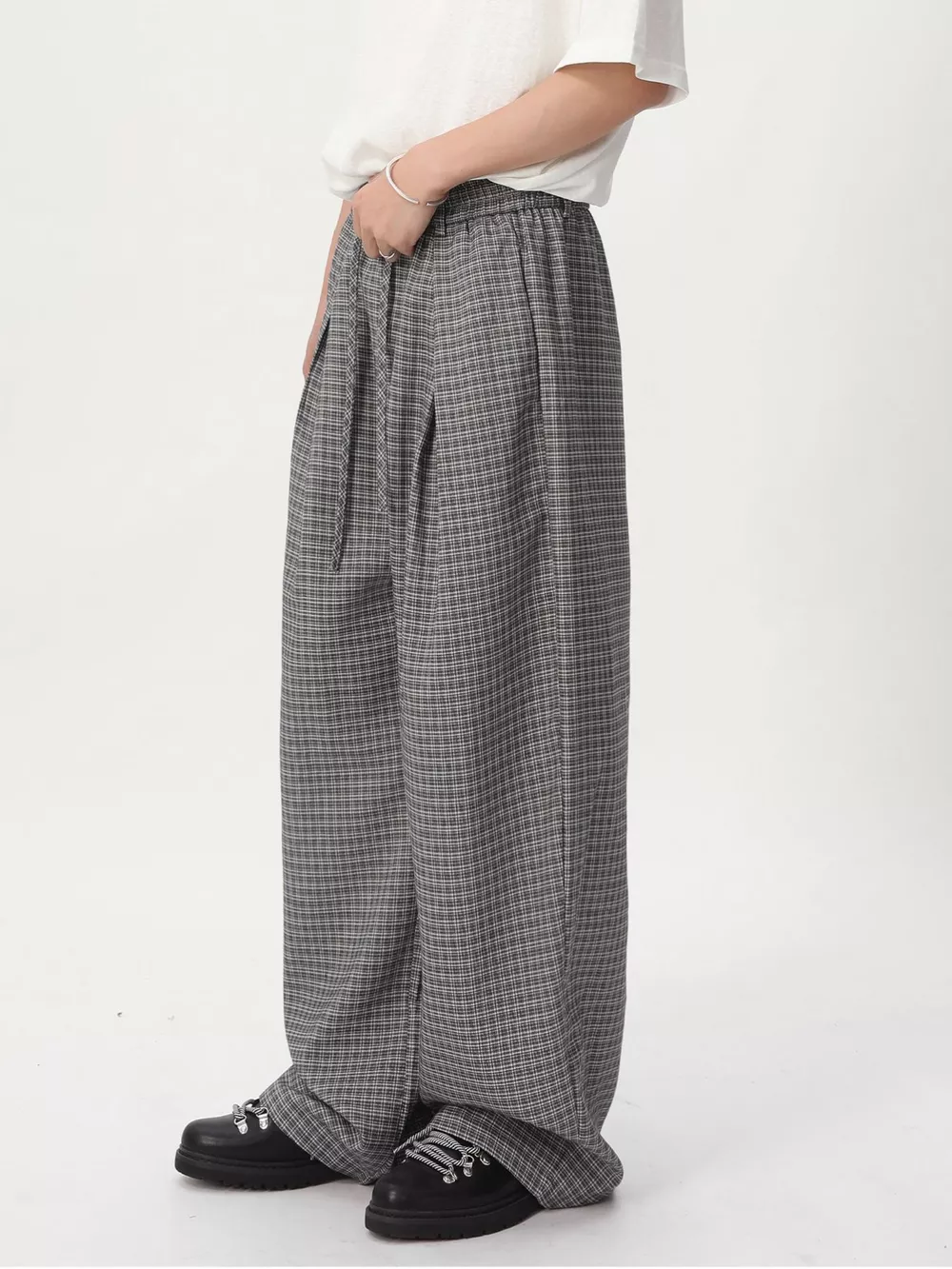 Men's Plaid Wide-Leg Pants, image 10