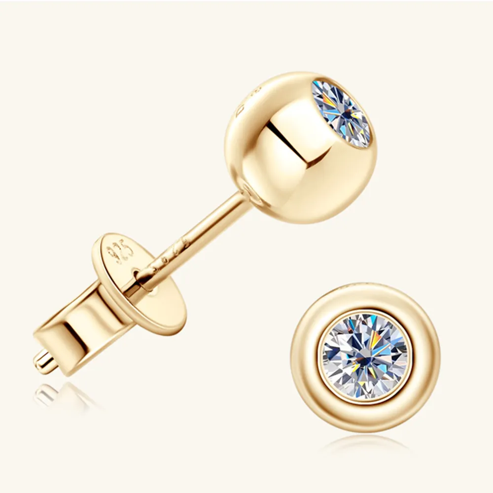 Moissanite 925 Sterling Silver Stud Earrings, image 8