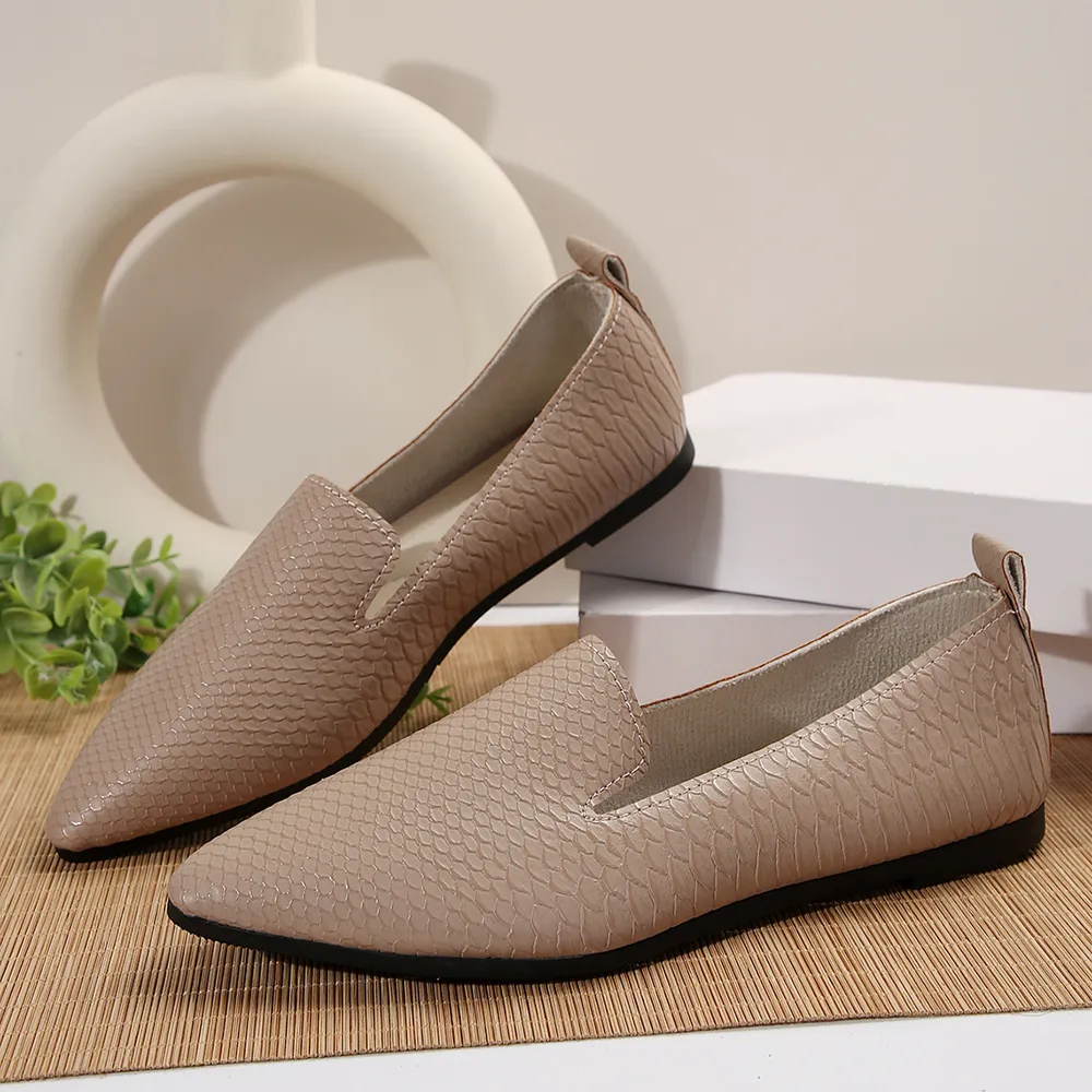 Snake Print Pointed Toe Slip-Ons, image 6