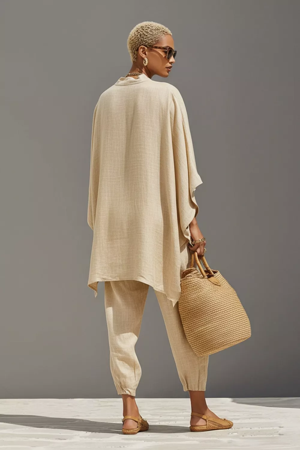 Relaxed Fit Top and Pants Two-Piece Set, image 3
