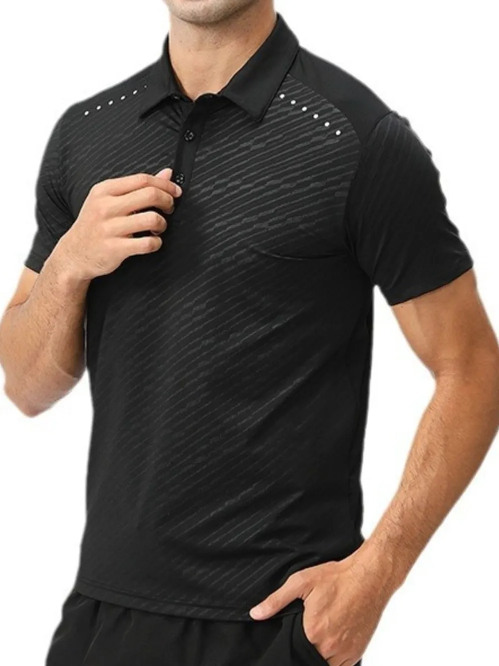 Men's Plus Size Button Detail Short Sleeve Polo