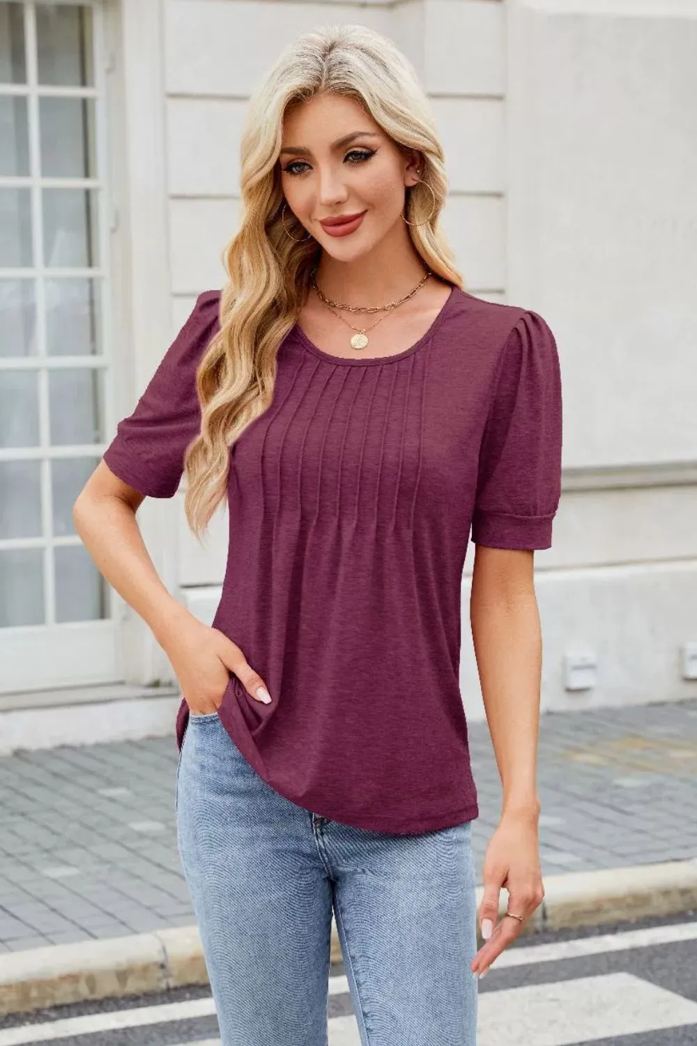 Round Neck Short Sleeve T-Shirt, image 3