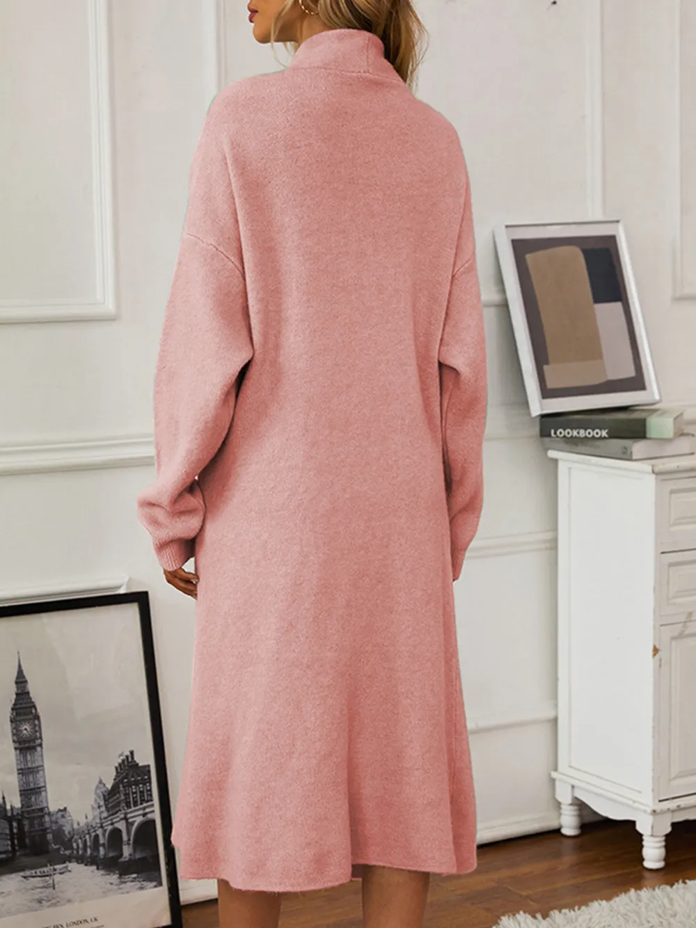 V-Neck Cami Dress and Open Front Cardigan Sweater Set, image 20