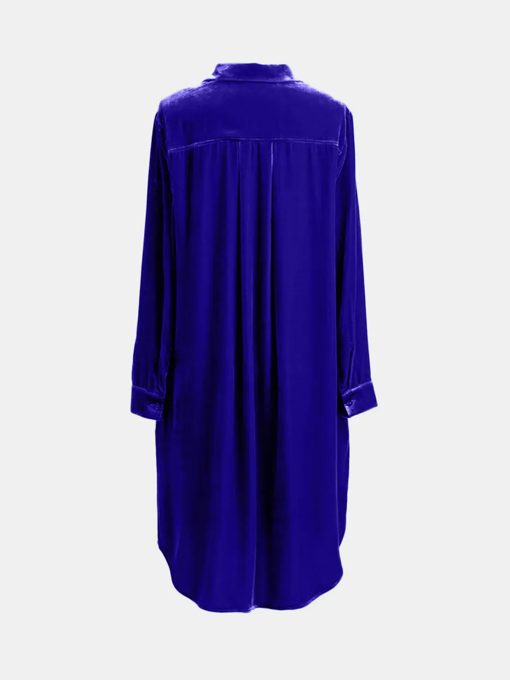 High-Low Button Up Long Sleeve Knee Length Dress, image 8