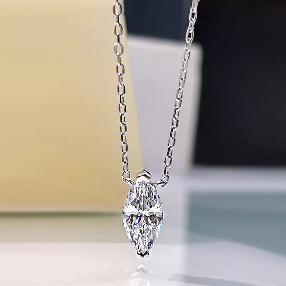 925 Sterling Silver Zircon Pendant Necklace, image 4