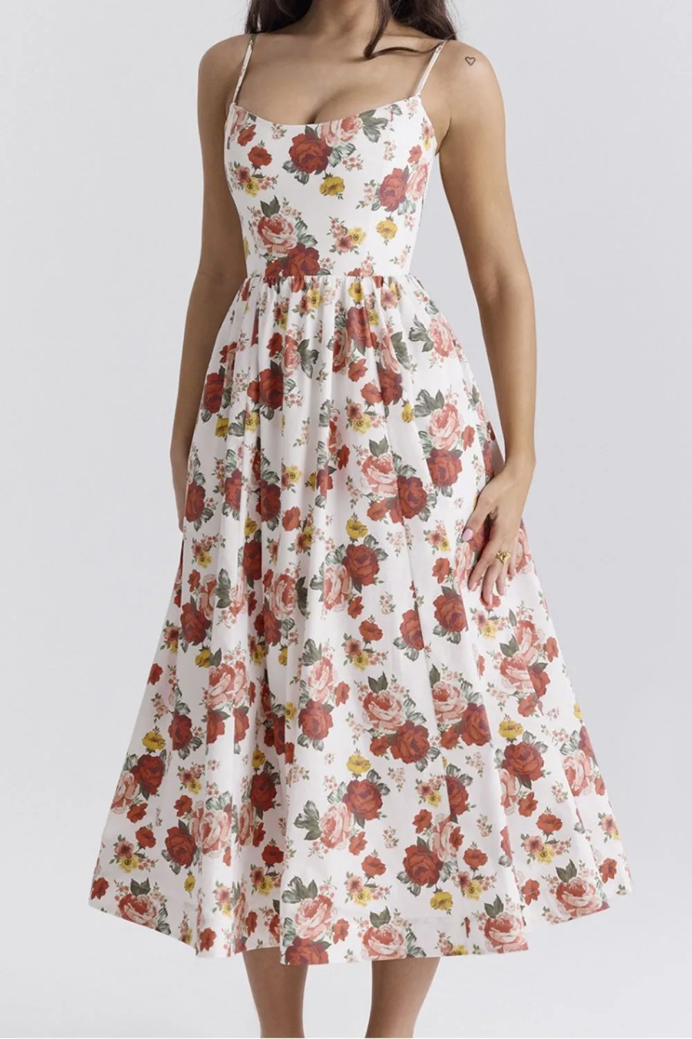 Floral Print Spaghetti Strap Midi Dress, image 19