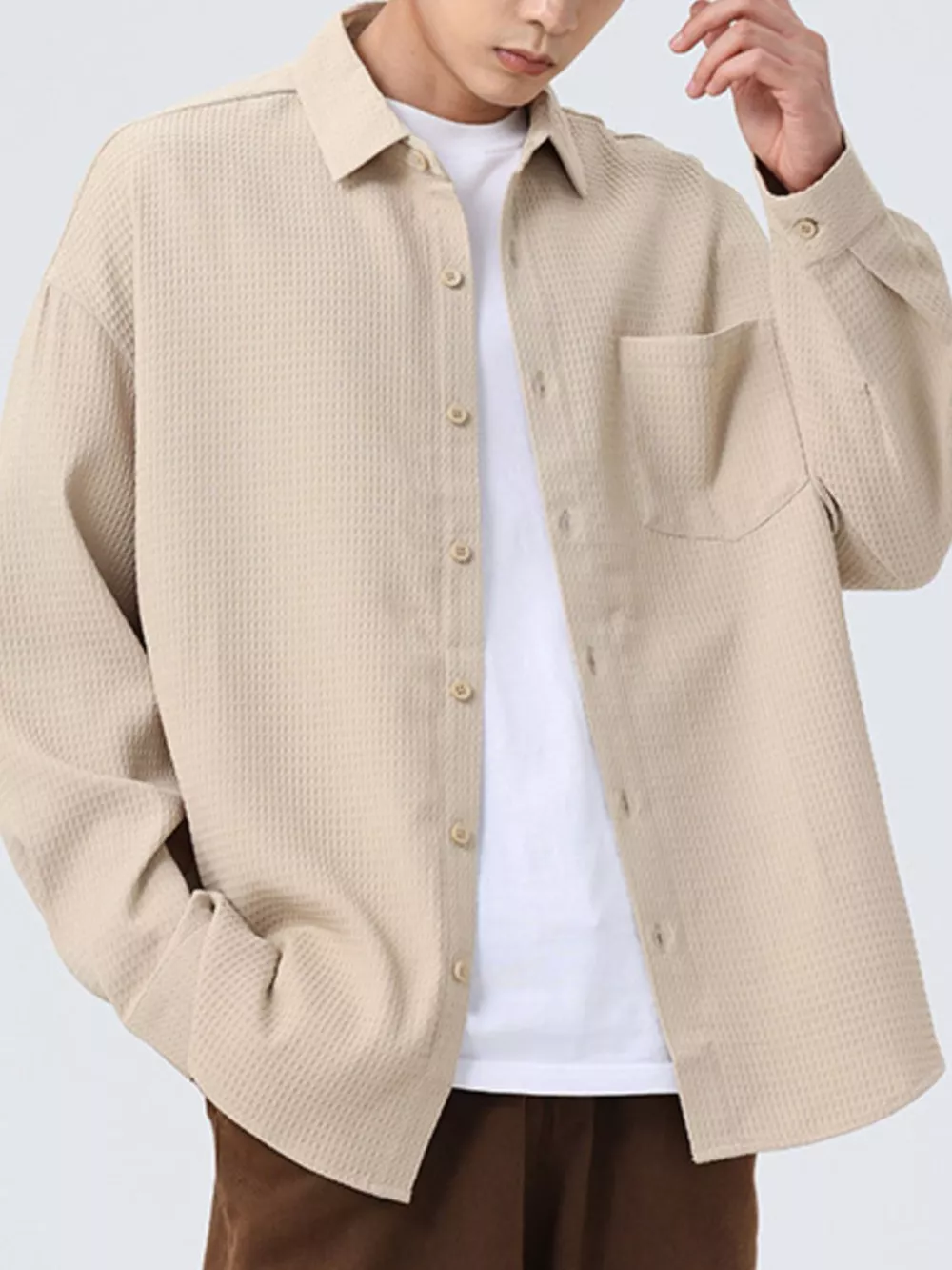 Men's Plus Size Button Up Casual Shirt, image 3