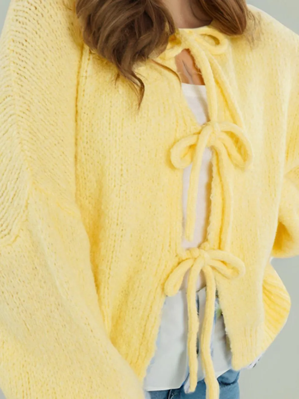 Cozy Bow-Tie Front Knit Cardigan, image 20