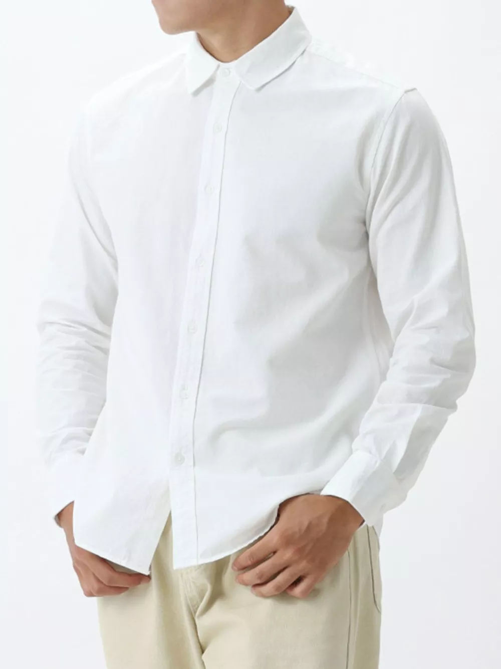 Men's Plus Size Long-Sleeve Button-Down Shirt, image 9