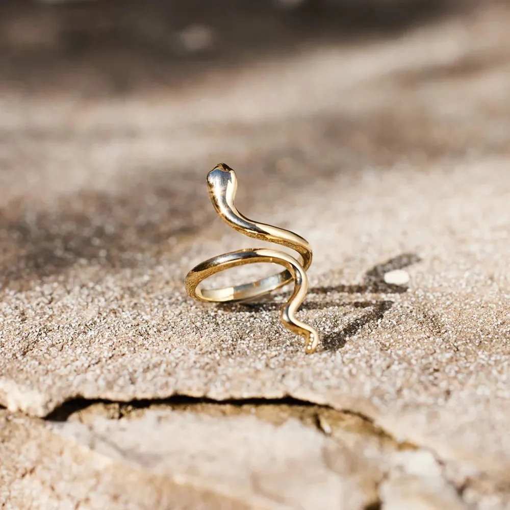 Snake Shape 18K Gold-Plated Bypass Ring, image 5