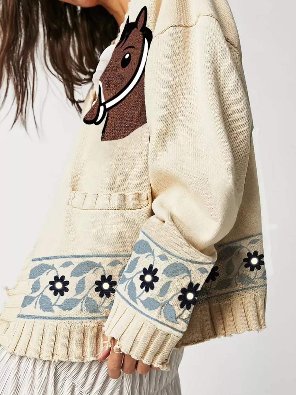 Horse Button Down Cardigan, image 3