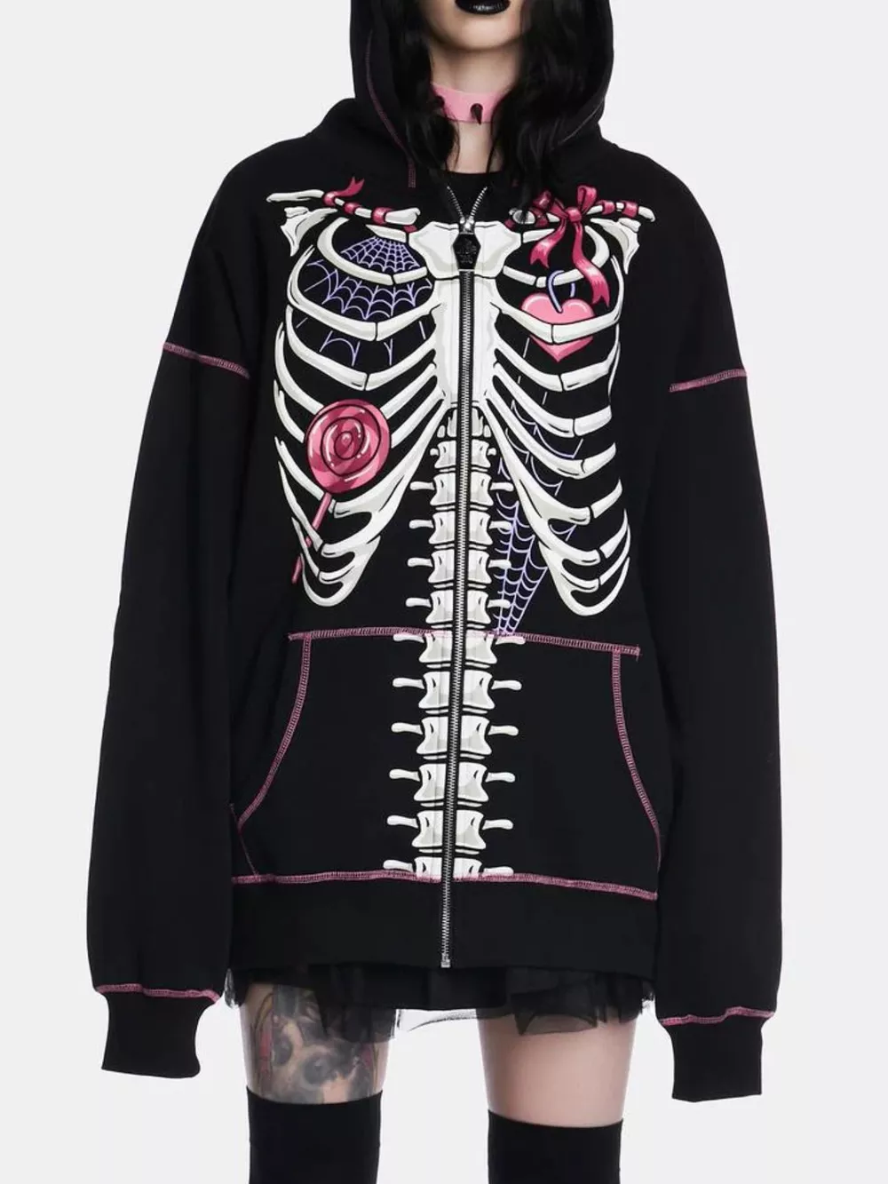 Halloween Zip-Up Drawstring Hoodie, image 2